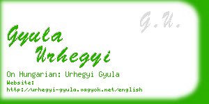 gyula urhegyi business card